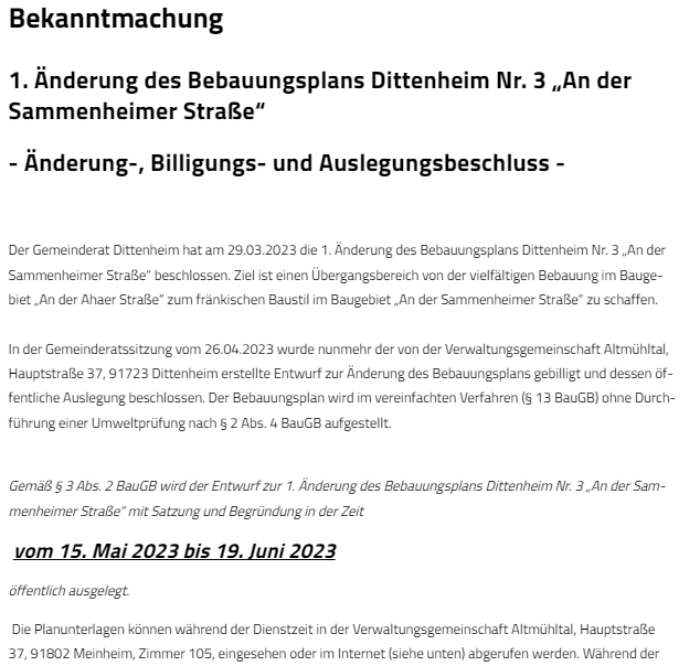 Bekanntmachung